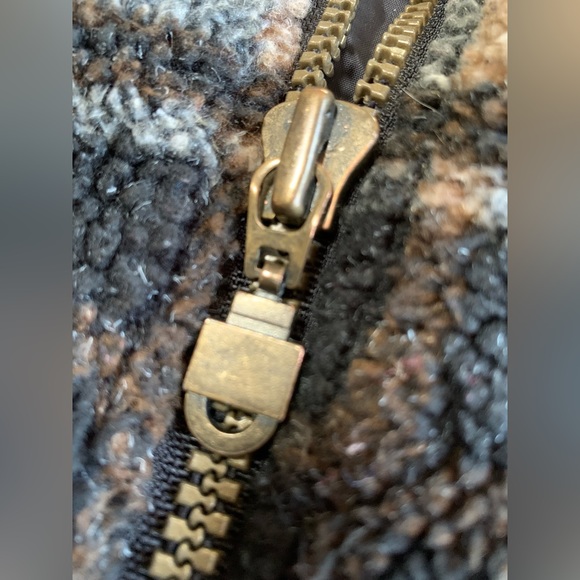 EUC Bullhead VINTAGE Sherpa Fleece Lined Mens Full Zip Jacket Brown Plaid XL - Picture 6 of 14